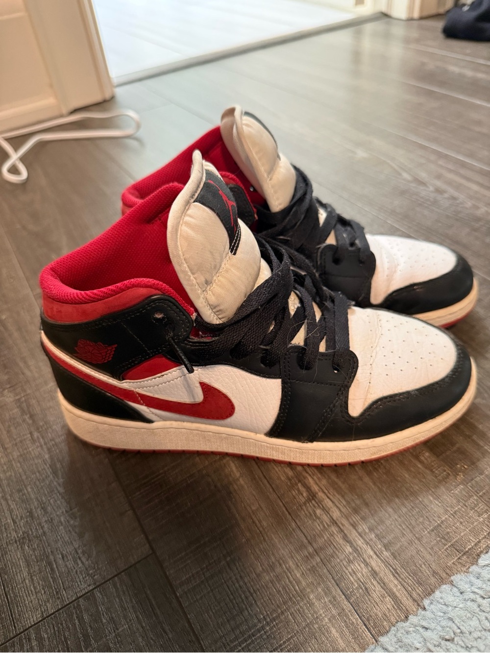 Jordan Kids' Black, White & Red High-Top Sneakers